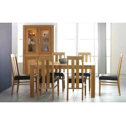 Stock - Hartford Dining Table & 6 Wide Slat