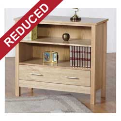 Stock - Oakleigh Low Bookcase - Oak Veneer