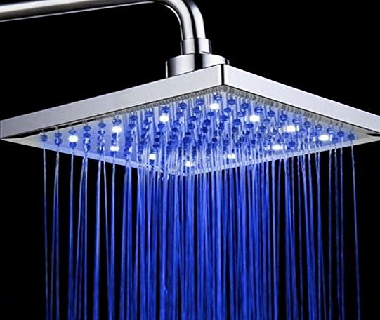 Stoga  Stba A001 Bathroom Temperature Sensor 3 Color-Changing LED Overhead Shower Head 3 Color-Changing LED Overhead Shower Head