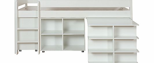 Stompa Uno Plus Mid-sleeper Bedstead with Desk,