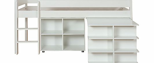 Stompa Uno Plus Mid-sleeper Bedstead with Desk