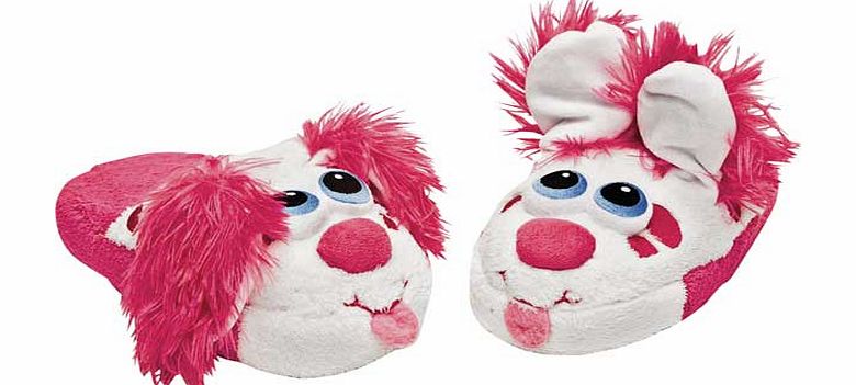 Stompeez Pink Perky Puppy Slippers - Size Small