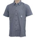 Airforce Blue Stripe Short Sleeve Shirt