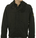 Black Concealed Hood Lined Jacket