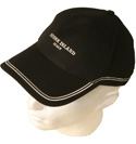 Black Cotton Cap With Beige Trim