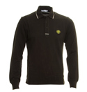 Stone Island Black Long Sleeve Pique Polo Shirt