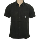 Black Short Sleeve Linen Shirt