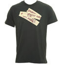 Stone Island Black T-Shirt with Large Printed Logo