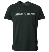 Stone Island Black T-Shirt with Mid Grey Logo