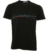 Stone Island Black T-Shirt with Printed Logo