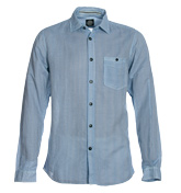 Stone Island Blue and White Stripe Shirt