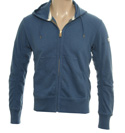 Stone Island Blue Full Zip Hooded Sweatshirt