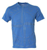 Stone Island Blue T-Shirt with Printed Design