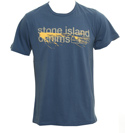 Stone Island Blue T-Shirt with Yellow Logo