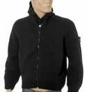 Stone Island Charcoal Lined Full Zip Wool Mix Sweater