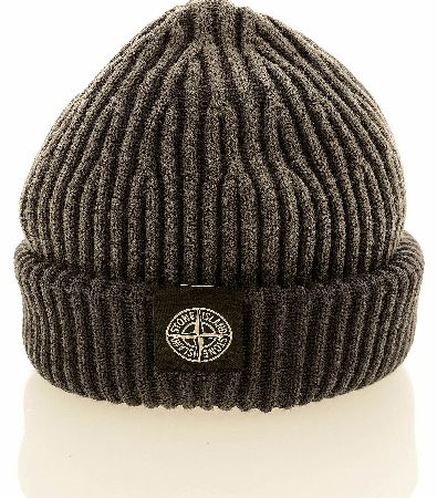Stone Island Contrast Compass Logo Beanie Grey