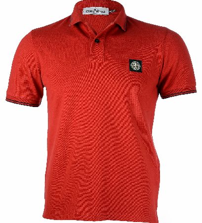 Stone Island Contrast Trim Red Polo