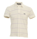 Cream and Lilac Stripe Polo Shirt