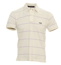 Stone Island Cream and Lilac Stripe Polo Shirt