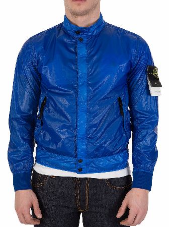 Stone Island Crinkle Gloss Bomber Electric Blue