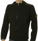 Stone Island Dark Brown Full Zip Hooded Wool Mix Sweater