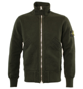 Stone Island Dark Green Full Zip Sweatshirt