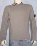 Stone Island Dark Grey 1/4 Zip Cotton High Neck Sweater