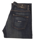 Stone Island Denims Dark Denim Worn Effect Button Fly Jeans