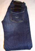 Denims Dark Denim Worn Effect Button Fly Straight Leg Jeans