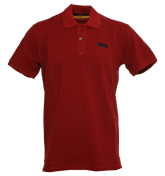 Stone Island Denims Red Pique Polo Shirt