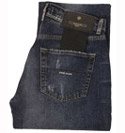 Denims Worn Effect Frayed Button Fly Jeans