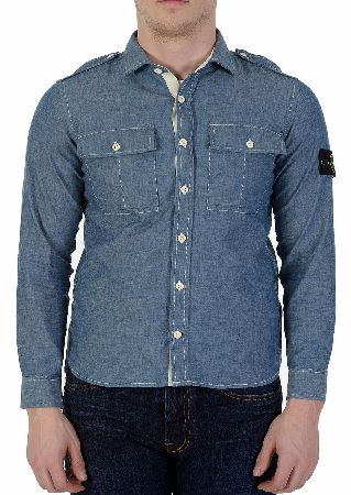 Stone Island Double Pocket Long Sleeve Denim Shirt