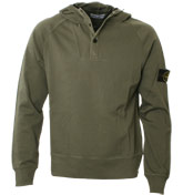 Green 1/4 Zip Hooded Sweatshirt