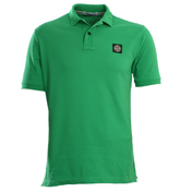 Stone Island Green Pique Polo Shirt