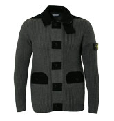 Stone Island Grey and Black Chunky Sweater