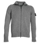 Stone Island Grey Full Zip Sweater
