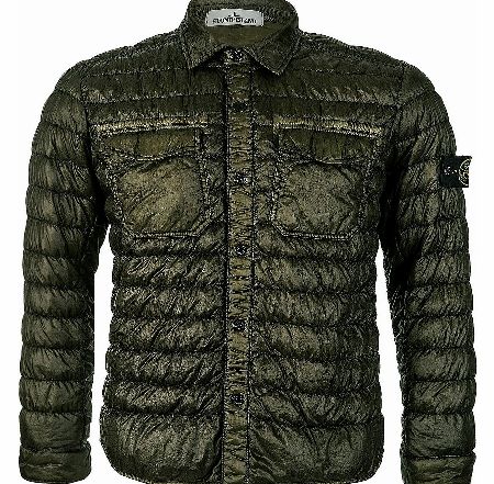 Stone Island Khaki Quilted Overshirt