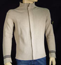 Stone Island Mens Biscuit Full Zip High Neck Cotton Sweater