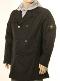 Stone Island Mens Black Lightweight Button Fastening Jacket with Light Grey Removable Lining