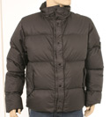 Stone Island Mens Black Padded Concealed Hood Goose Down Jacket