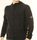 Mens Charcoal Full Zip Hooded Wool Sweater