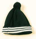 Mens Denims Black Bobble Hat With Cream Stripes