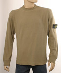 Mens Khaki with Black Stripes on Back of Neck Cotton Mix Sweater