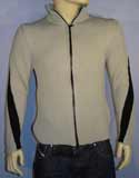 Mens Light Grey Full Zip Wool Sweater