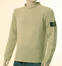 Mens Sand Cotton Round Neck Sweater