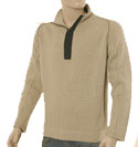 Mens Stone Island Biscuit Beige 1/4 Zip Cotton Sweater