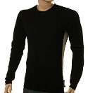 Mens Stone Island Black with Light Beige Stripe Cotton Sweater