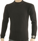 Mens Stone Island Denims Charcoal Grey Round Neck Wool Mix Sweater