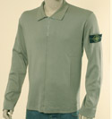 Stone Island Mens Stone Island Denims Khaki 1/4 Zip Lightweight Cotton Sweater