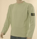 Mens Stone Island Lime Green Round Neck Cotton Sweater